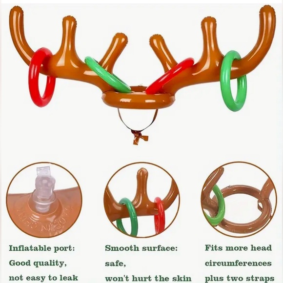 Inflatable Reindeer Antler Ring Toss Game Set - Picture 1 of 9